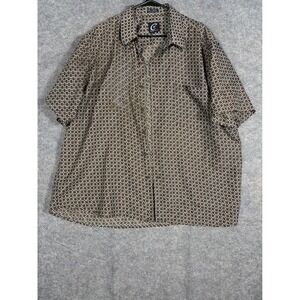 Claudio Nucci Mens Geometric Print Short Sleeve Button Up Shirt XXL